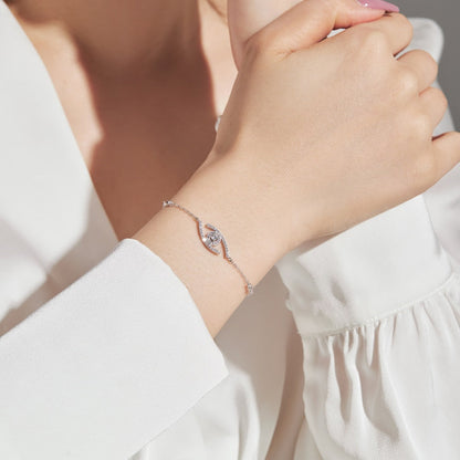 Anyco Bracelet Silver Geometric Polished Eye Diamond Ajustable Bracelet Custom Devil Eye Bracelets For Women-Bracelets-PEROZ Accessories