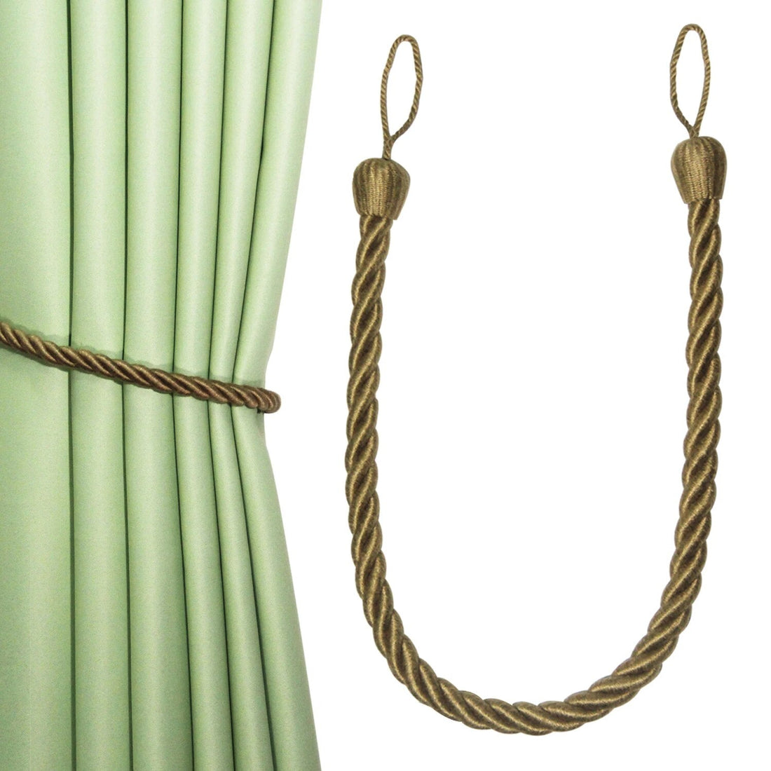 Anyhouz Curtain Tie Flaxen Braid Curtain Ropes Holder Tiebacks Room Accessories Hanging Rope Curtains Decoration-Curtain Tie-PEROZ Accessories