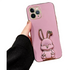 Anymob iPhone Case Shockproof Pink Luxury Plating Rabbit Holder Phone Case Soft Silicone Stand Cover-Mobile Phone Cases-PEROZ Accessories