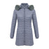 Anychic Womens Padded Puffer Jacket Large Blue Ultralight Casual Coats With Fur Hooded Warm Lightweight Outerwear-Coats & Jackets-PEROZ Accessories