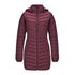 Anychic Womens Padded Puffer Jacket Small Burgandy Ultralightweight Long Parka With Detachable Hood Outdoor Warm Clothes-Coats & Jackets-PEROZ Accessories