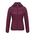 Anychic Womens Padded Puffer Jacket 4XL Burgandy Solid Lightweight Warm Outdoor Parka Clothing With Detachable Hood-Coats & Jackets-PEROZ Accessories