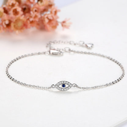 Anyco Bracelet Cubic Zirconia Blue Eye Bracelet Gold Plated Diamond Charm Bracelets for Women-Bracelets-PEROZ Accessories