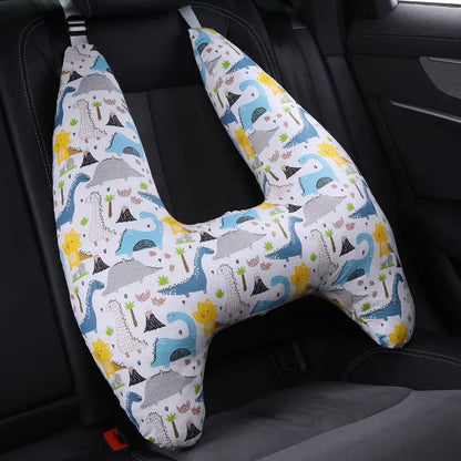 Anypack Car Travel Pillow UShape Dinosaur Zoo Pattern Children Travel Pillow Cushion for Car Seat, Safety Neck Pillow for Kids-Neck Pillow-PEROZ Accessories