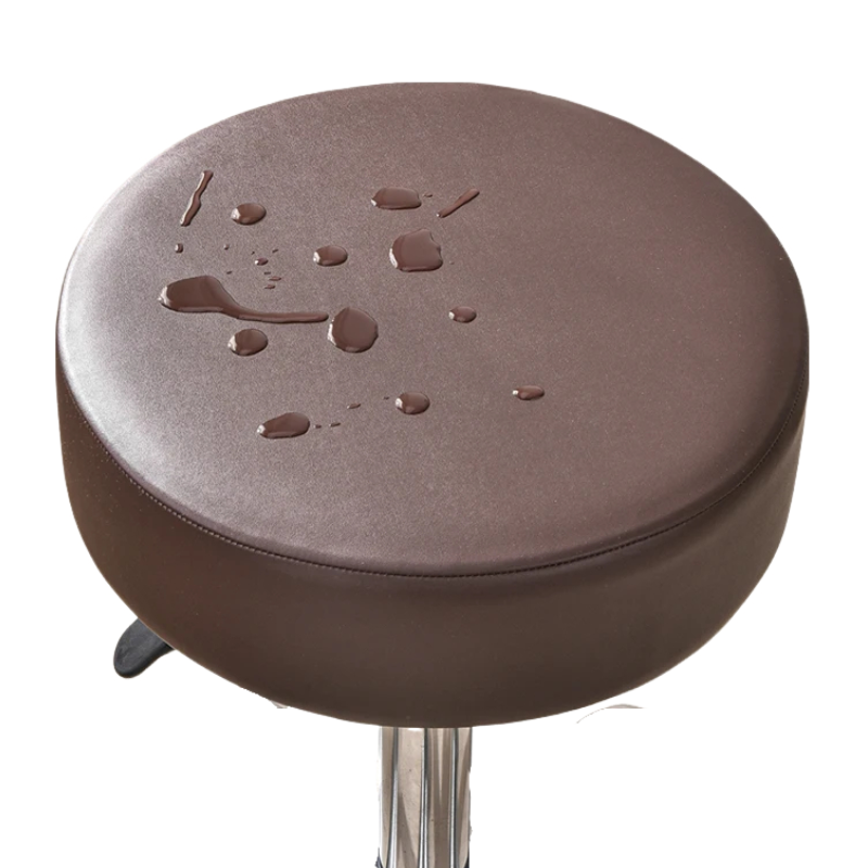 Anyhoux Barstool Cushion Cover Coffee Elastic Bands Slipcover for Swivel Chair Barstool Washable PU Leather Cushion Cover-Chair Cover-PEROZ Accessories