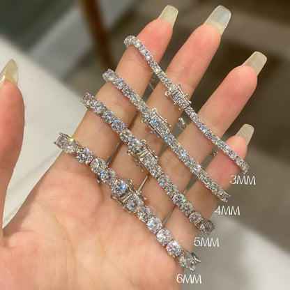 Anyco Bracelet Mujeres Pulseras Diamond Charm Bracelet Bangles Cubic Zircon Cuban Link Jewelry 925 Silver Tennis Bracelets Women-Bracelets-PEROZ Accessories