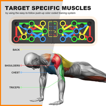 Anyfit Push Up Board With Rope 14 In 1 Push-Up Stands Portable Multifunction Foldable Workout Home Gym Equipment-Exercise &amp; Fitness-PEROZ Accessories