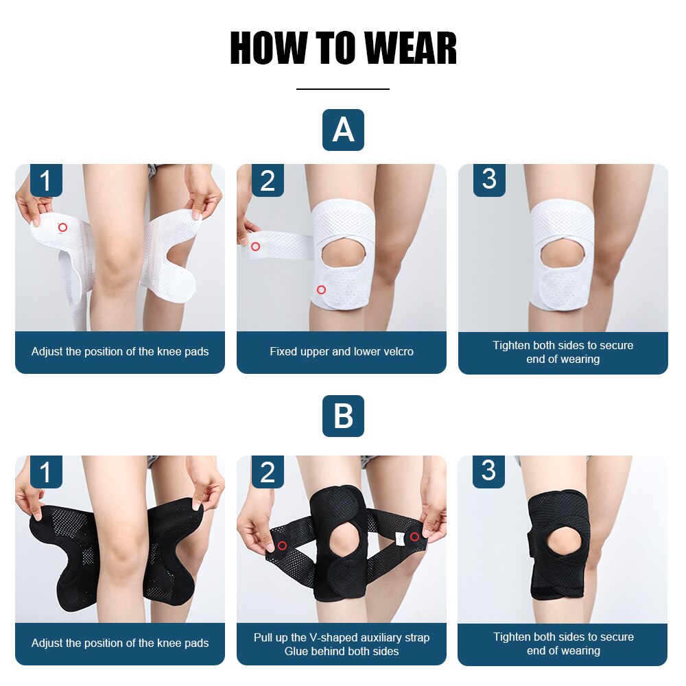 Anyfit 1PC Sports Kneepad 45-53cm White Universal Elastic Fitness Gear Knee Cushioning Padding Equipment Brace Protector-Exercise &amp; Fitness-PEROZ Accessories