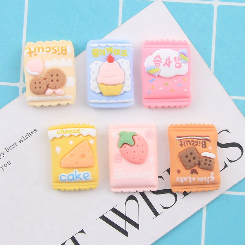 Anykidz 6pcs Cookies &amp; Candy Bag Design Shoe Charm Accessories Jeans Clogs Pendant Pin Designer Ornament Jibbitz for Crocs-Shoe Charms-PEROZ Accessories