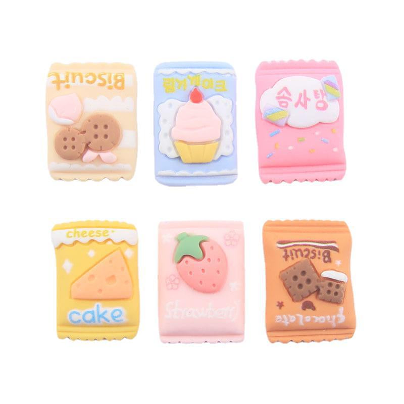 Anykidz 6pcs Cookies &amp; Candy Bag Design Shoe Charm Accessories Jeans Clogs Pendant Pin Designer Ornament Jibbitz for Crocs-Shoe Charms-PEROZ Accessories