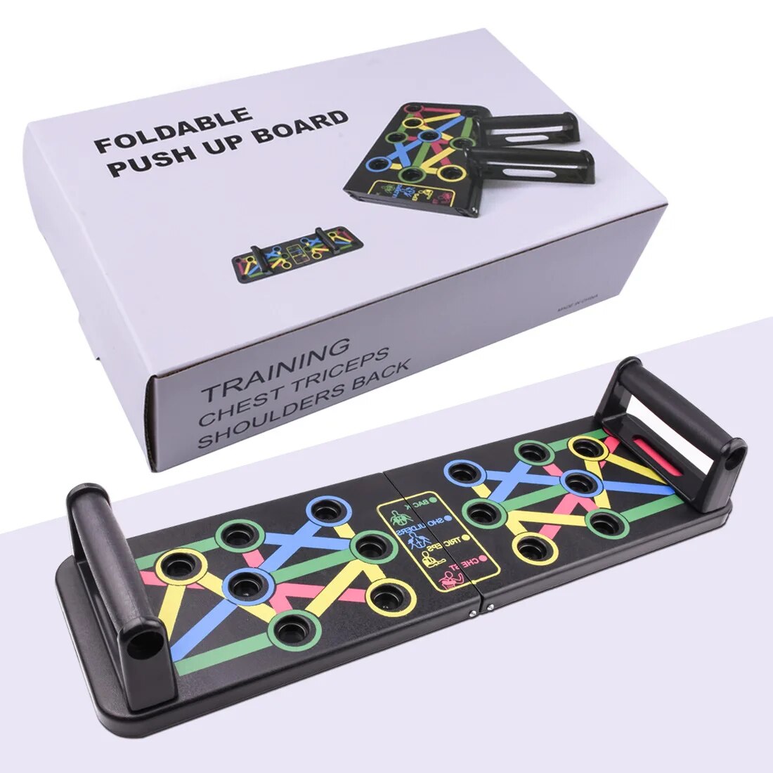 Anyfit Push Up Board 14 In 1 Push-Up Stands Portable Multifunction Foldable Workout Home Gym Equipment-Exercise &amp; Fitness-PEROZ Accessories