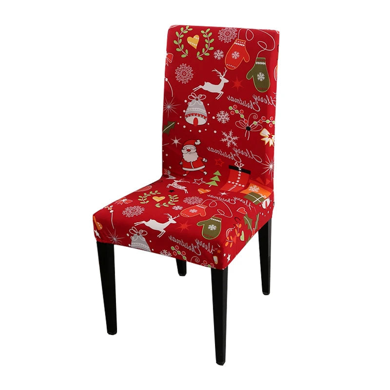 Anyhouz Chair Cover Red Full Christmas Design with Anti-Dirt and Elastic Material for Dining Room Kitchen Wedding Hotel Banquet Restaurant-Chair Cover-PEROZ Accessories