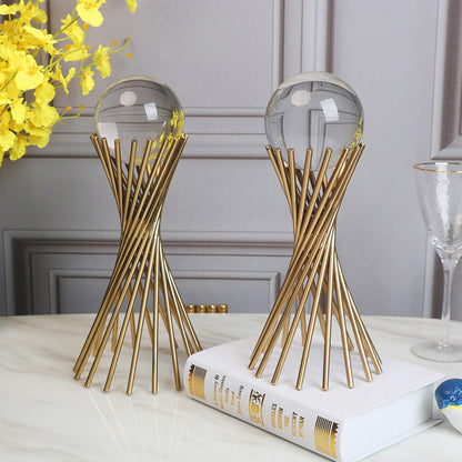 Anyhouz 30cm Crystal Ball Tabletop Home Decor Modern Art Living Room Display House Decorative Crafts Metal Ornaments-Tabletop Decor-PEROZ Accessories