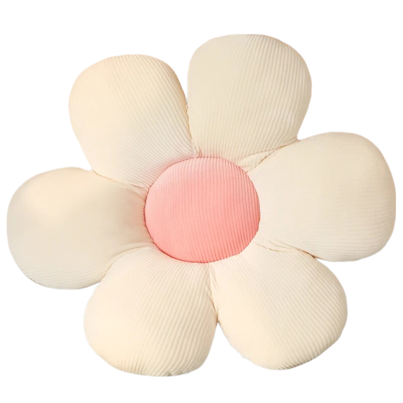 Anyhouz Plush Pillow White Pink Flower Shape Stuffed Soft Pillow Seat Cushion Room Decor 40-45cm-Pillow-PEROZ Accessories