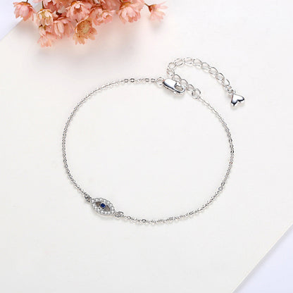 Anyco Bracelet Cubic Zirconia Blue Eye Bracelet Gold Plated Diamond Charm Bracelets for Women-Bracelets-PEROZ Accessories