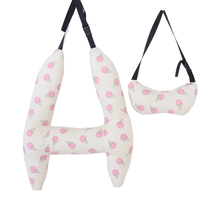 Anypack Car Travel Pillow Pink Ice Cream 1 Set for Kids and Adult Neck Head Support H-Shape Travel Pillow-Neck Pillow-PEROZ Accessories