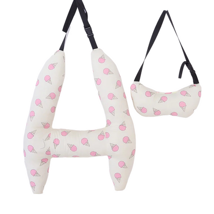 Anypack Car Travel Pillow Pink Ice Cream 1 Set for Kids and Adult Neck Head Support H-Shape Travel Pillow-Neck Pillow-PEROZ Accessories