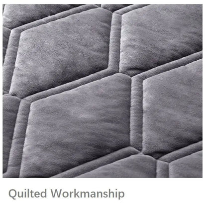 Anyhouz Headboard Cover Dark Gray Zigzag Pattern Super Soft Smooth Quilted Velvet Bed Back Dust Protector Cover 170x70cm-Bed Headboard-PEROZ Accessories