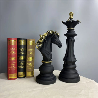 Anyhouz Home Figurine Chess Piece Black Queen Medium Resin for Living Room Desktop Decoration Accessories Gifts-Sculptures &amp; Statues-PEROZ Accessories