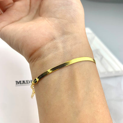 Anyco Bracelet Personalized Minimalist Snake Rhodium Plated Unique Unisex Stackable Accessories Bracelets-Bracelets-PEROZ Accessories