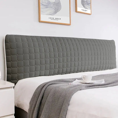 Anyhouz Headboard Cover Dark Gray Cube Pattern Super Soft Smooth Quilted Velvet Bed Back Dust Protector Cover 190x70cm-Bed Headboard-PEROZ Accessories
