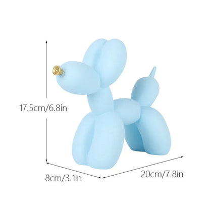 Anyhouz Home Figurine Nordic Balloon Dog Light Blue Resin for Living Room Desktop Decoration Accessories Gifts-Sculptures &amp; Statues-PEROZ Accessories