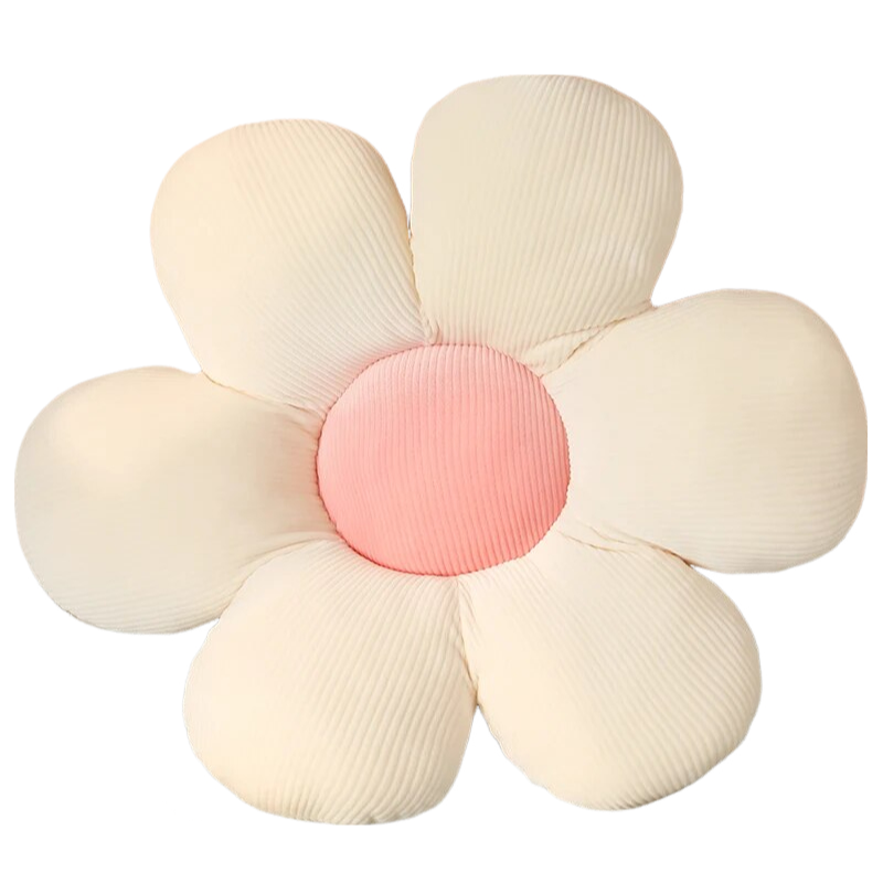 Anyhouz Plush Pillow White Pink Flower Shape Stuffed Soft Pillow Seat Cushion Room Decor 70-75cm-Pillow-PEROZ Accessories