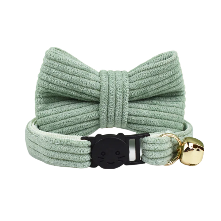 AnyWags Cat Collar Jade Bow Large with Safety Buckle, Bell, and Durable Strap Stylish and Comfortable Pet Accessory-Cat Supplies-PEROZ Accessories