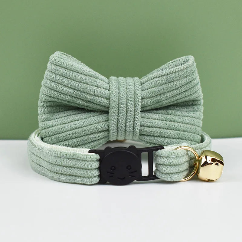 AnyWags Cat Collar Jade Bow Small with Safety Buckle, Bell, and Durable Strap Stylish and Comfortable Pet Accessor-Cat Supplies-PEROZ Accessories