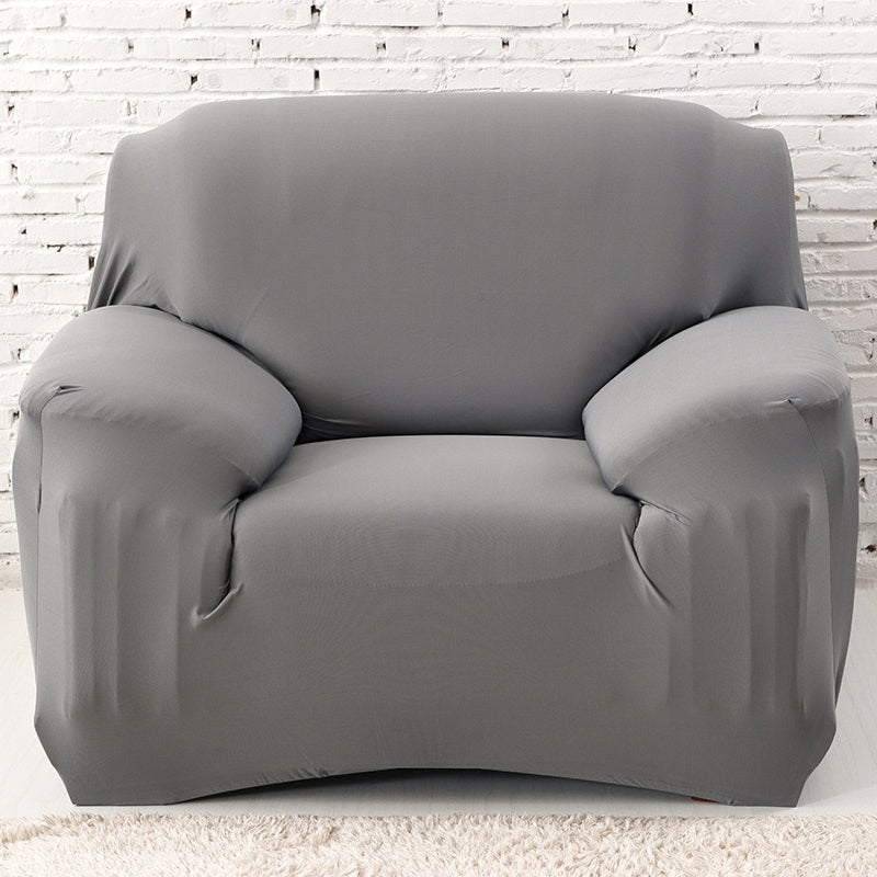 Anyhouz 1 Seater Sofa Cover Plain Light Purple Style and Protection For Living Room Sofa Chair Elastic Stretchable Slipcover-Slipcovers-PEROZ Accessories