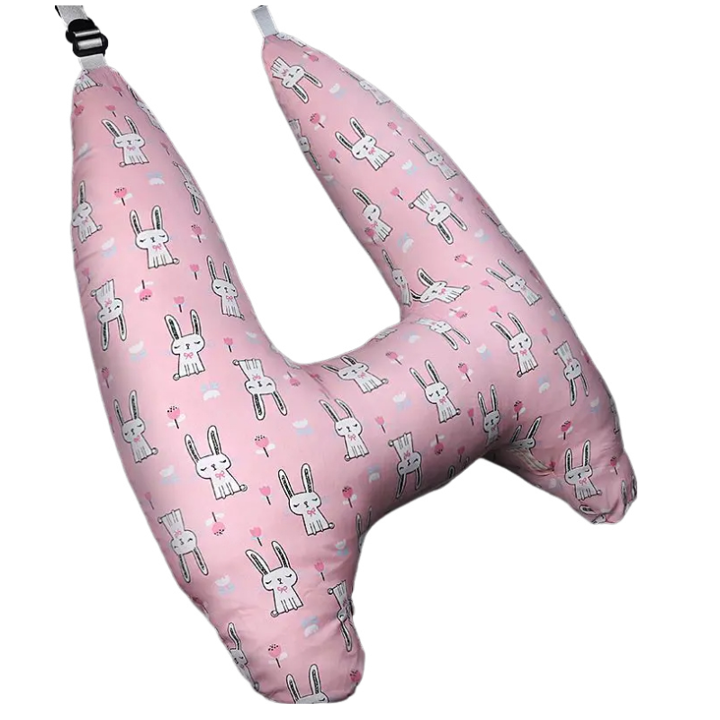 Anypack Car Travel Pillow UShape Pink Rabbit Pattern Children Travel Pillow Cushion for Car Seat, Safety Neck Pillow for Kids-Neck Pillow-PEROZ Accessories