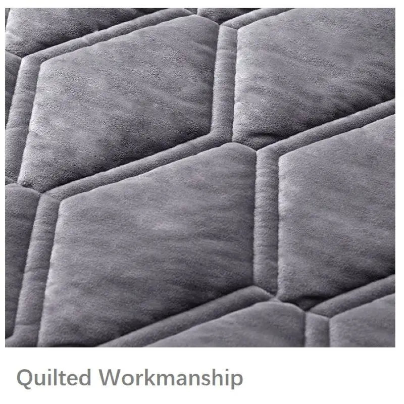 Anyhouz Headboard Cover Dark Gray Zigzag Pattern Super Soft Smooth Quilted Velvet Bed Back Dust Protector Cover 100x70cm-Bed Headboard-PEROZ Accessories