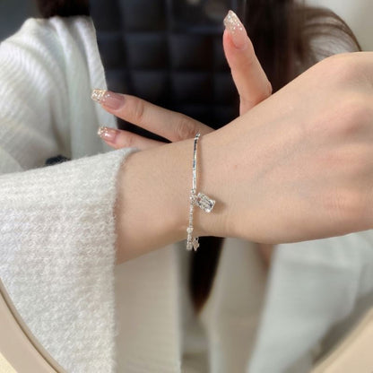 Anyco Bracelet Hypoallergenic 925 Sterling Silver Bracelet Irregular Broken Beaded Silver Pendant Bracelets Bangles for Women-Bracelets-PEROZ Accessories