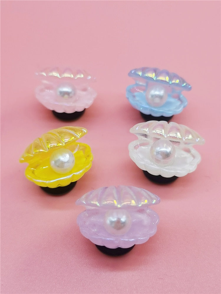 Anykidz 5Pcs Random Color Pearl Shells Shoe Charm Accessories Jeans Clogs Pendants Designer Ornament Jibbitz for Crocs-Shoe Accessories-PEROZ Accessories