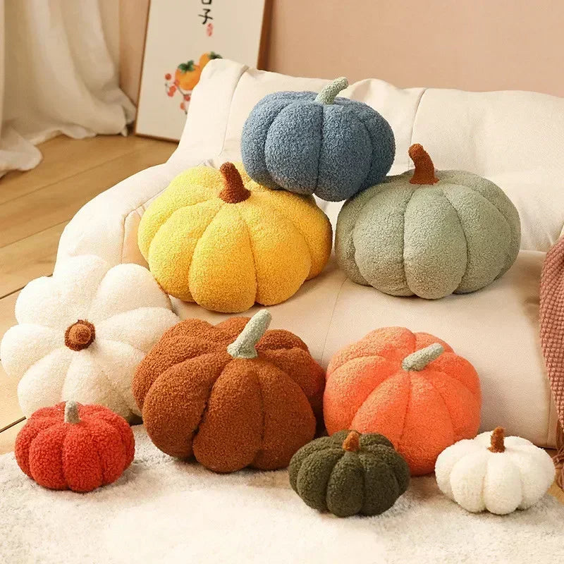 Anyhouz Throw Pillows Light Green Lamb Fleece Pumpkin Plush Toys for Home Decor Throw Pillow Living Room Bedroom 35cm-Sleeping Pillow-PEROZ Accessories