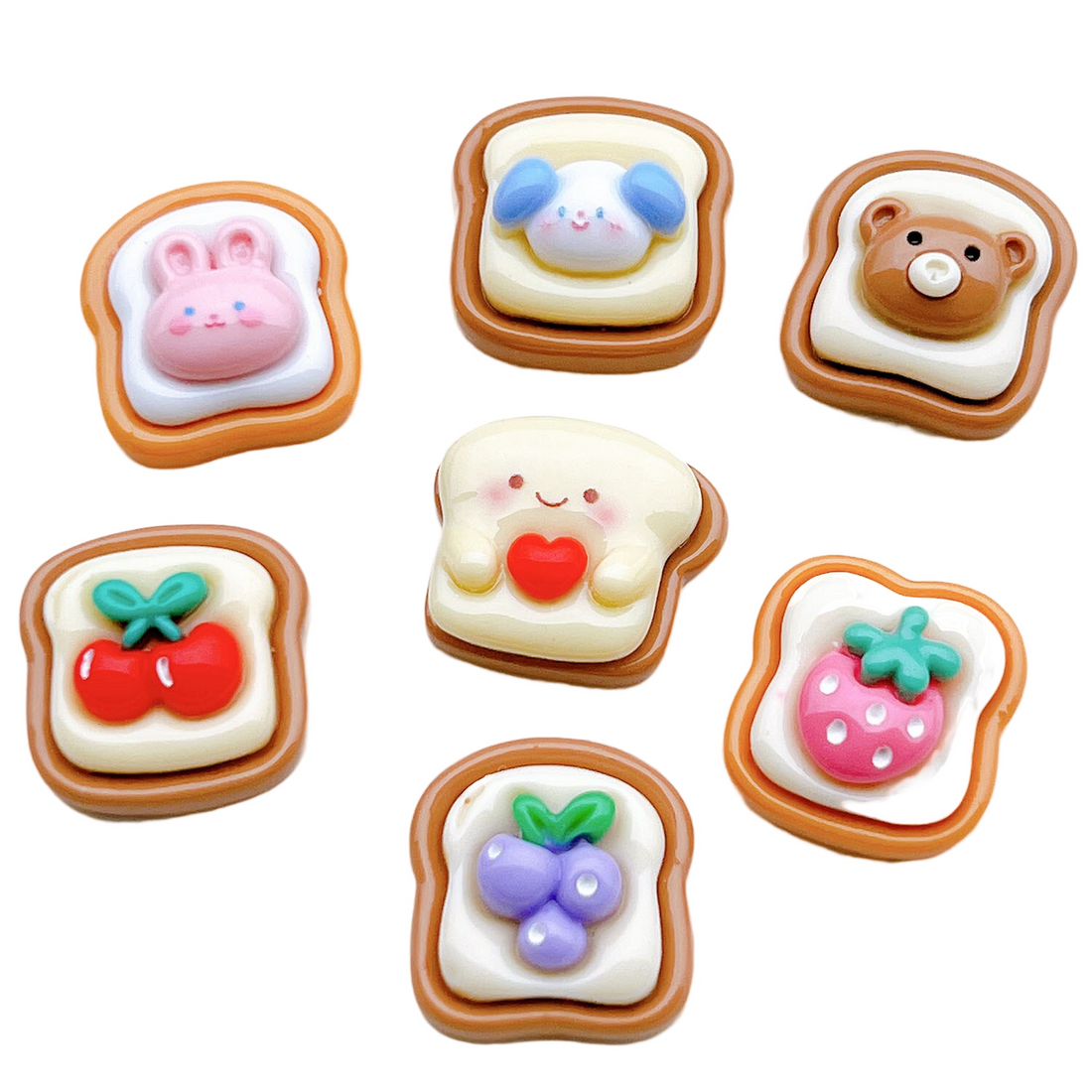 Anykidz 7pcs Bright Face Assorted Design Shoe Charm Accessories Jeans Clogs Pendant Pin Designer Ornament Jibbitz for Crocs-Shoe Charms-PEROZ Accessories