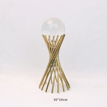 Anyhouz 30cm Crystal Ball Tabletop Home Decor Modern Art Living Room Display House Decorative Crafts Metal Ornaments-Tabletop Decor-PEROZ Accessories