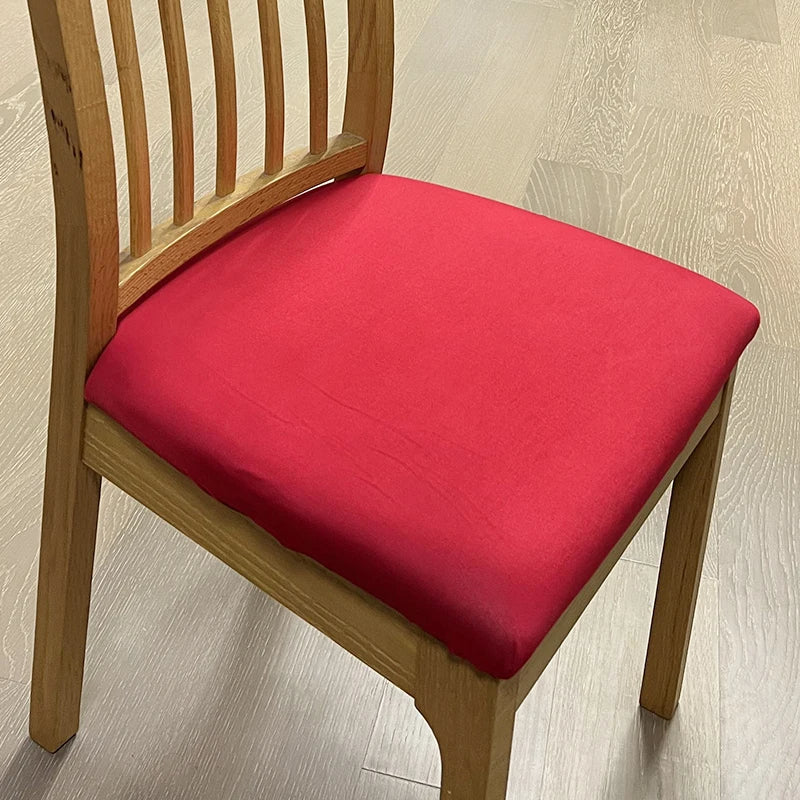 Anyhouz Chair Cover Wine Red Plain No Print Stretch Seat Cover for Home Dinning Kitchen Washable Removable-Chair Cover-PEROZ Accessories