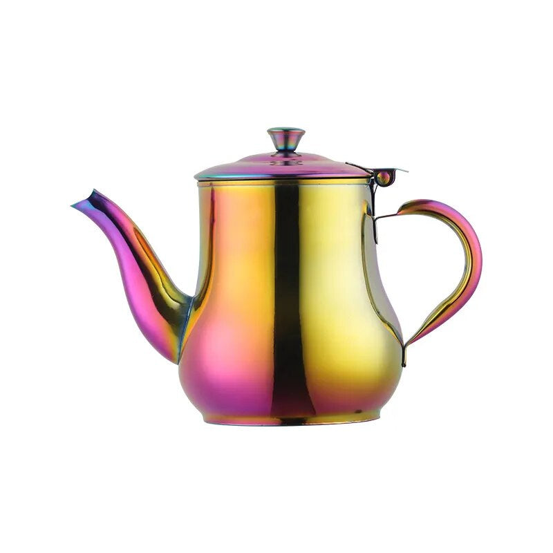 AnyGleam Teapot Pink Rainbow Stainless Steel with Filter for Coffee, Tea, Oil and Liquid Seasonings Container Kettle-Teapot-PEROZ Accessories