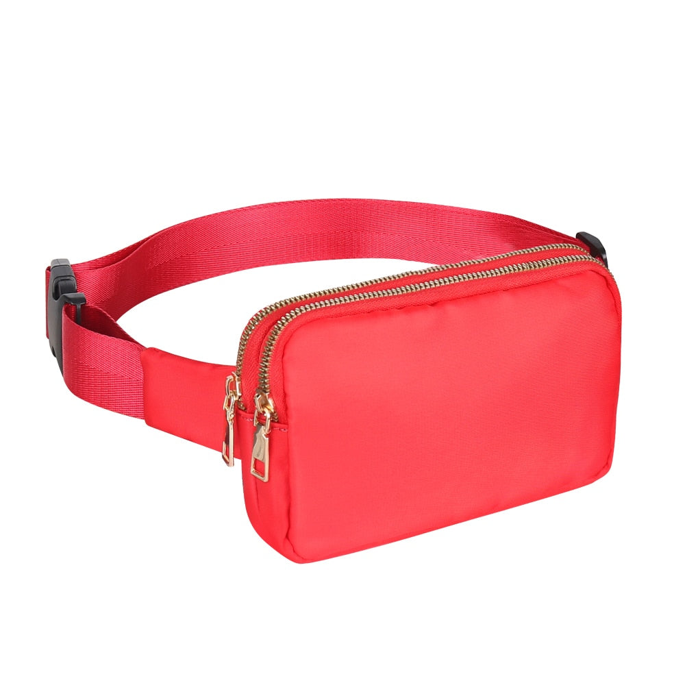 Anypack Waist Bag Orange Dual Zipper Crossbobdy Belt Bag with Adjustable Strap-Travel Bag-PEROZ Accessories