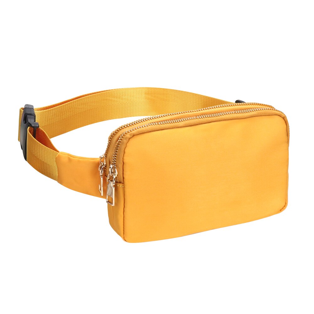 Anypack Waist Bag Yellow Dual Zipper Crossbobdy Belt Bag with Adjustable Strap-Travel Bag-PEROZ Accessories