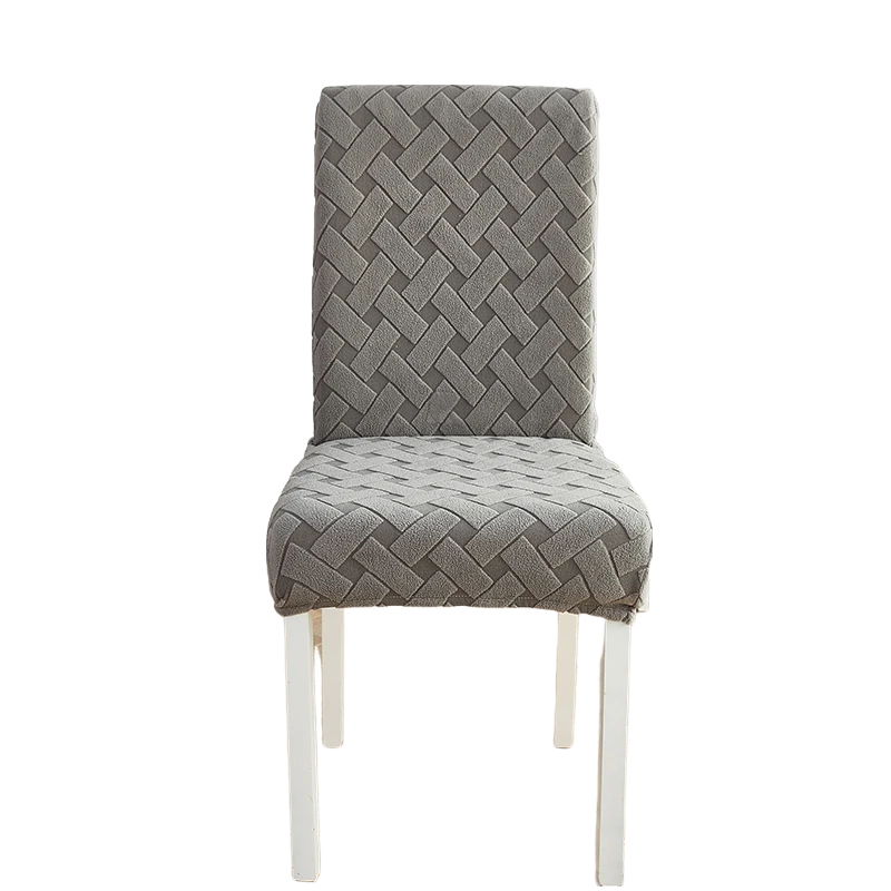 Anyhouz Chair Cover Dark Grey Knitted Design with Anti-Dirt and Elastic Material for Dining Room Kitchen Wedding Hotel Banquet Restaurant-Chair Cover-PEROZ Accessories