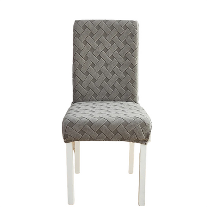 Anyhouz Chair Cover Dark Grey Knitted Design with Anti-Dirt and Elastic Material for Dining Room Kitchen Wedding Hotel Banquet Restaurant-Chair Cover-PEROZ Accessories