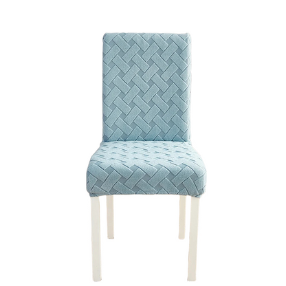 Anyhouz Chair Cover Light Blue Knitted Design with Anti-Dirt and Elastic Material for Dining Room Kitchen Wedding Hotel Banquet Restaurant-Chair Cover-PEROZ Accessories