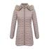 Anychic Womens Padded Puffer Jacket Large Beige Ultralight Casual Coats With Fur Hooded Warm Lightweight Outerwear-Coats & Jackets-PEROZ Accessories