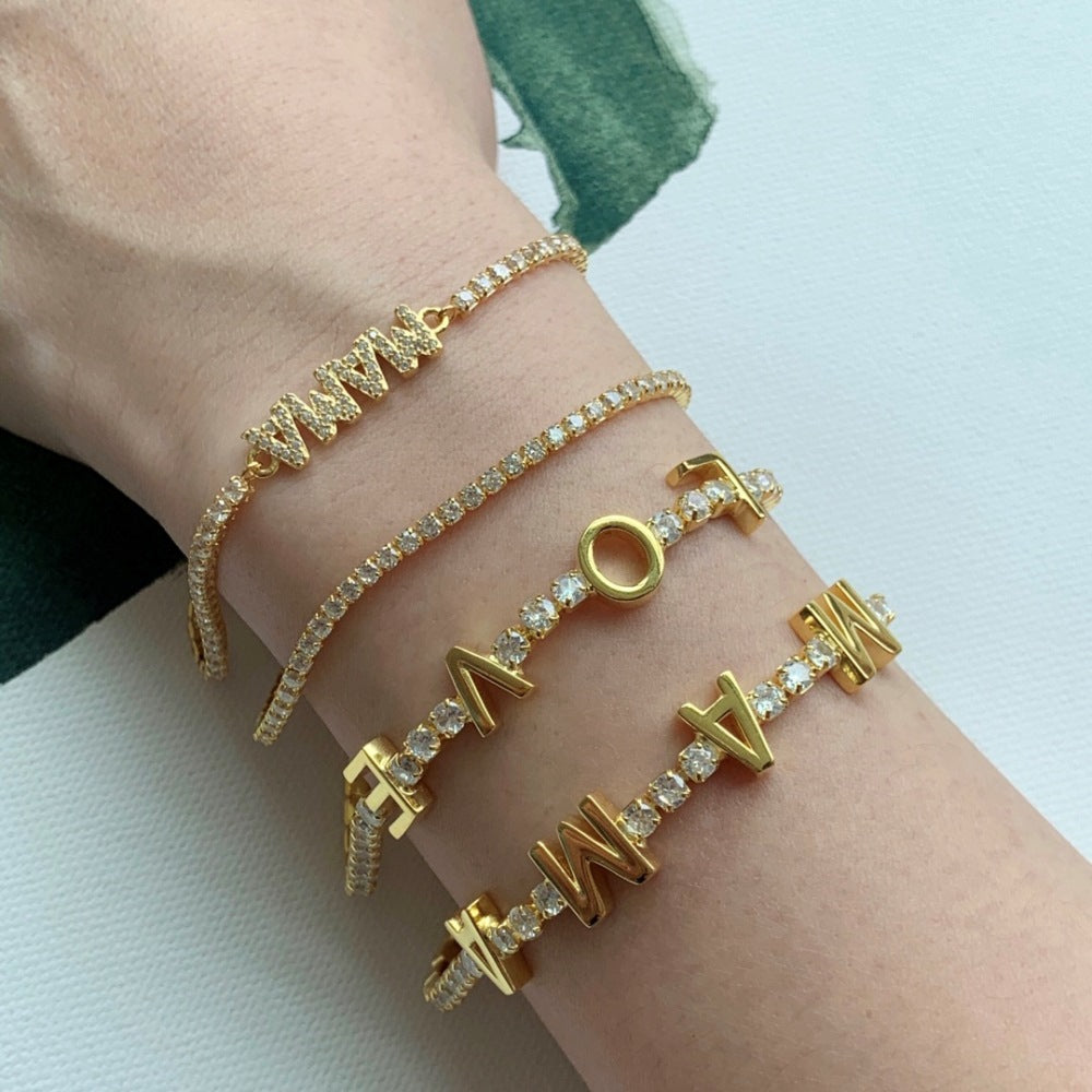 Anyco Bracelet Gold Plated Love Heart Jewelry Bangles For Women Adjustable-Bracelets-PEROZ Accessories