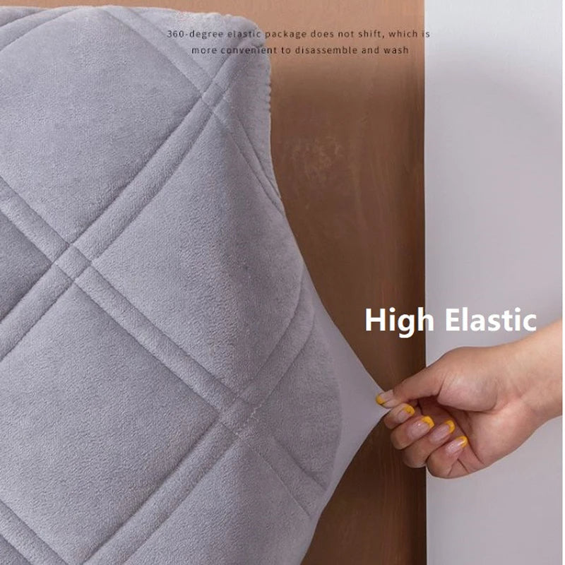 Anyhouz Headboard Cover Dark Gray Criss Cross Pattern Super Soft Smooth Quilted Velvet Bed Back Dust Protector Cover 140x70cm-Bed Headboard-PEROZ Accessories