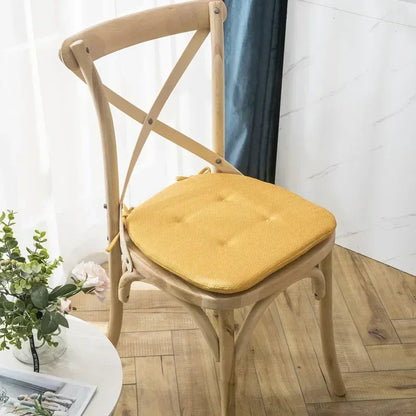 Anyhouz Chair Cushion with Straps Yellow Seat Pad Mat for Dining Room and Outdoor Garden-Pillow-PEROZ Accessories