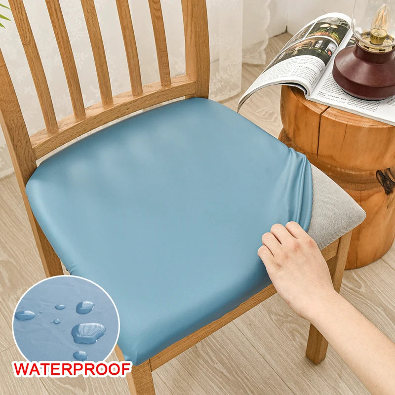 Anyhouz Chair Cover Plain Lake Blue Stretch Seat Cover for Home Dinning Kitchen Washable Removable-Chair Cover-PEROZ Accessories