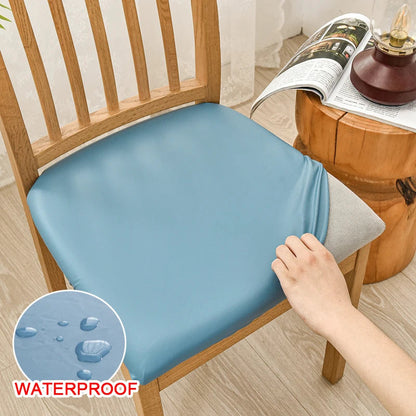 Anyhouz Chair Cover Plain Lake Blue Stretch Seat Cover for Home Dinning Kitchen Washable Removable-Chair Cover-PEROZ Accessories